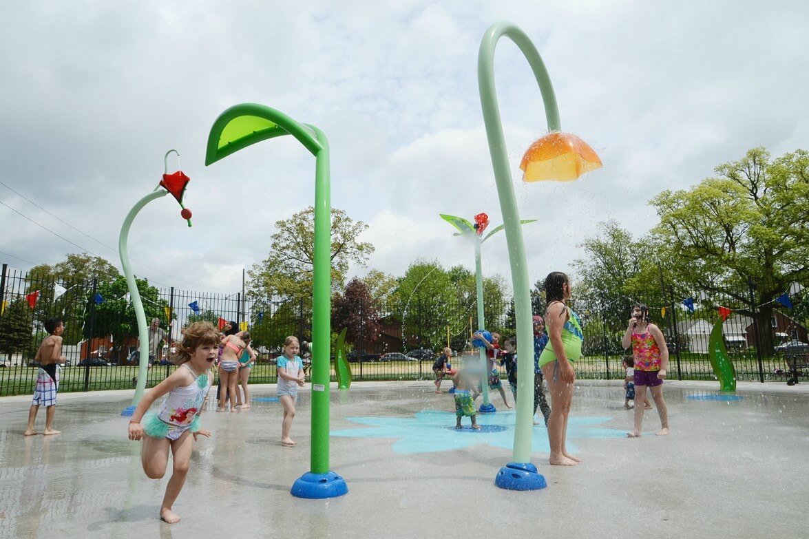 Cool off and have fun at Novi's family-friendly splash pads.